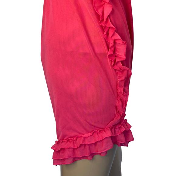 Micas Dress Women Large Rasberry Pink Sleeveless Asymmetric Chiffon Ruffled - Picture 9 of 12